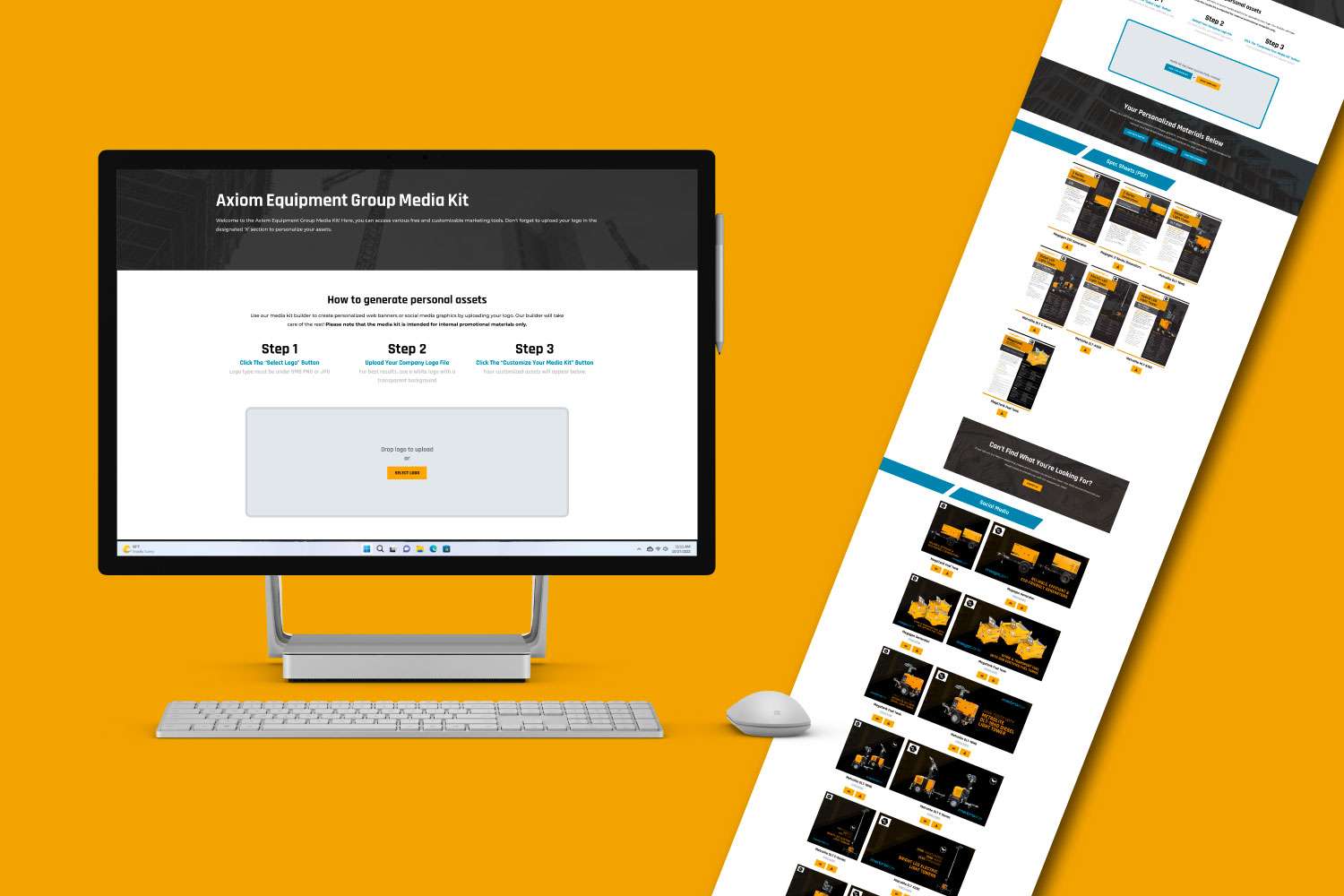 Branded distributor marketing documents at scale via custom web application
